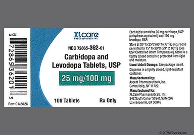 Yellow Round 672 - Carbidopa/Levodopa 25mg-100mg Tablet