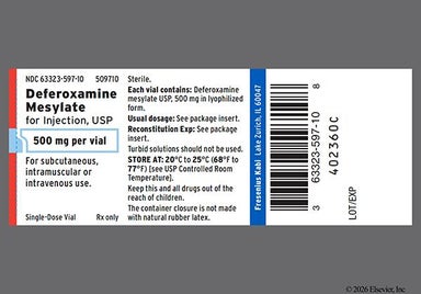 white - Deferoxamine Mesylate 500mg Powder for Injection