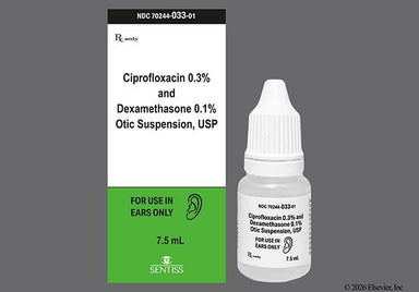 white - Ciprofloxacin/Dexamethasone 0.3%-0.1% Otic Suspension