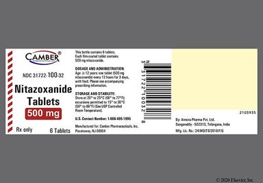 Green Round V1 And 1 - Nitazoxanide 500mg Tablet