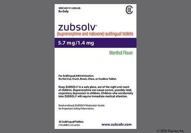 White Round 5.7 - Zubsolv 5.7mg-1.4mg Sublingual Tablet