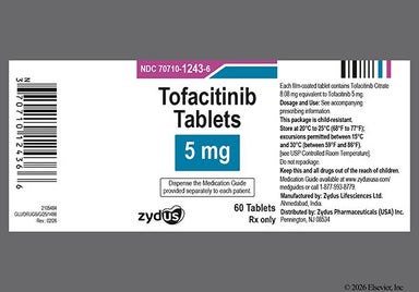 White Round 1243 - Tofacitinib 5mg Tablet