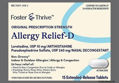 White Oblong Rx724 - Foster & Thrive Allergy Relief-D 24 Hour 10mg-240mg Extended-Release Tablet