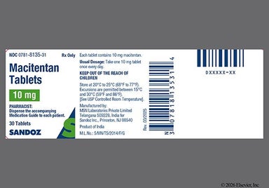 White Round 10 And M - Macitentan 10mg Tablet