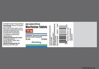 White Round L And 11 - Macitentan 10mg Tablet