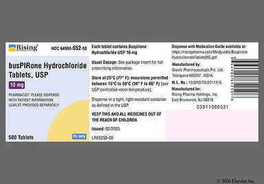 White Round 24 - Buspirone Hydrochloride 10mg Tablet