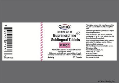 White Round 683 - Buprenorphine Hydrochloride 8mg Sublingual Tablet