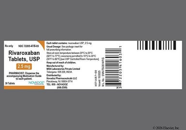 Yellow Round 2.5 And R - Rivaroxaban 2.5mg Tablet