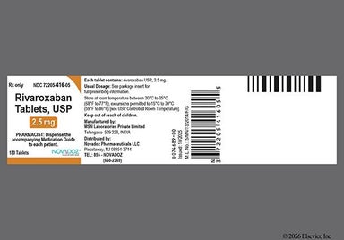 Yellow Round 2.5 - Rivaroxaban 2.5mg Tablet