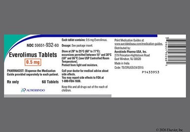 White-Yellow Round E And 3 - Everolimus 0.5mg Tablet