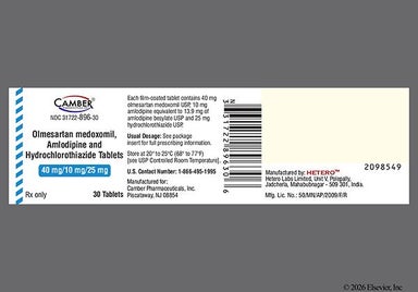 Gray And Red Oval O 16 And H - Olmesartan Medoxomil/Amlodipine/Hydrochlorothiazide 40mg-10mg-25mg Tablet