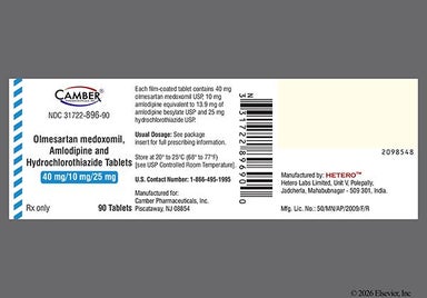 Gray And Red Oval O 16 And H - Olmesartan Medoxomil/Amlodipine/Hydrochlorothiazide 40mg-10mg-25mg Tablet