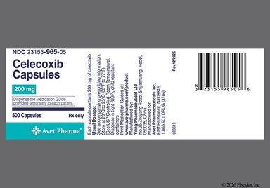 White And Yellow Y183 - Celecoxib 200mg Capsule