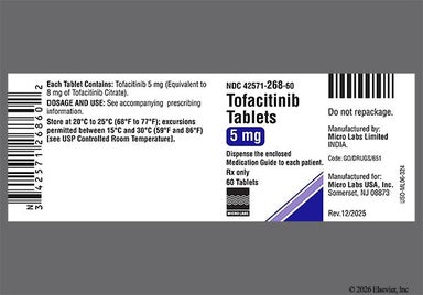 White Round 5 And Tc - Tofacitinib 5mg Tablet