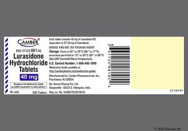 White Round L And 2 - Lurasidone Hydrochloride 40mg Tablet