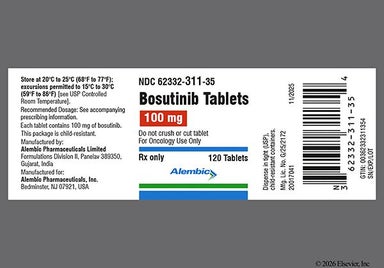 Yellow Oval L603 - Bosutinib 100mg Tablet