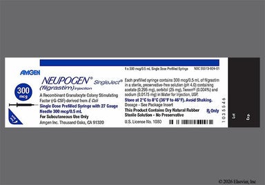 colorless - NEUPOGEN 300mcg/0.5mL Solution for Injection