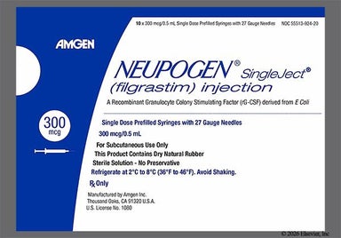 colorless - NEUPOGEN 300mcg/0.5mL Solution for Injection