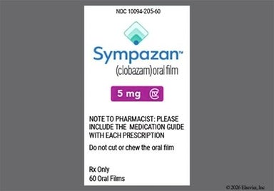 White Rectangular C5 - Sympazan 5mg Oral Soluble Film