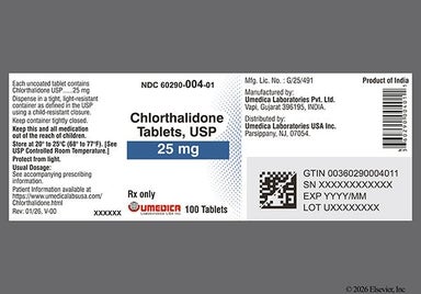 Yellow Round N - Chlorthalidone 25mg Tablet