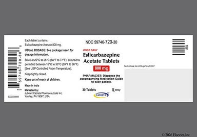 White Oblong Cs4 - Eslicarbazepine Acetate 800mg Tablet (Once-Daily)