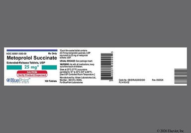 White Oval A 3 - Metoprolol Succinate 25mg Extended-Release Tablet