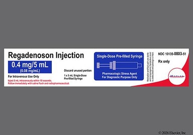 colorless - Regadenoson 0.4mg/5mL Prefilled Syringe Solution for Injection