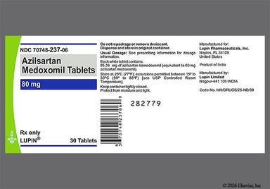 White Round L And J5 - Azilsartan Medoxomil 80mg Tablet
