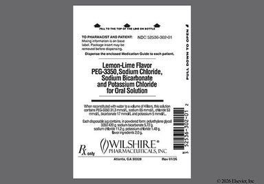 white - PEG-3350/Sodium Chloride/Sodium Bicarbonate/Potassium Chloride Powder for Solution (Lemon Lime)