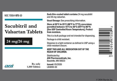 Purple And White Oval N975 - Sacubitril/Valsartan 24mg-26mg Tablet