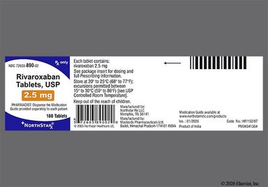 Yellow Round J 7 - Rivaroxaban 2.5mg Tablet