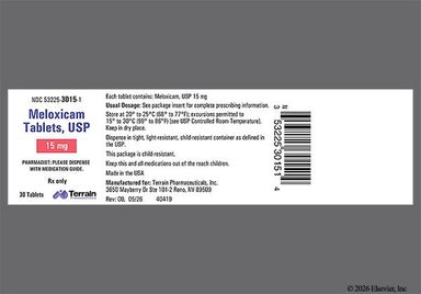 Yellow Round C75 - Meloxicam 15mg Tablet