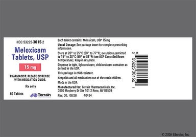 Yellow Round C75 - Meloxicam 15mg Tablet