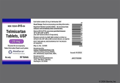 White Round C44 - Telmisartan 20mg Tablet