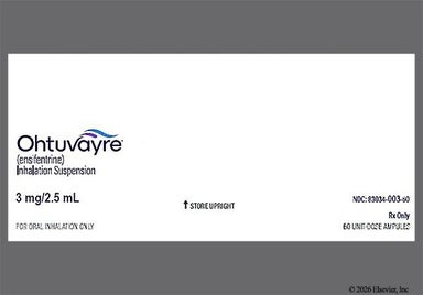 Yellow Not applicable - Ohtuvayre 3mg/2.5mL Suspension for Inhalation