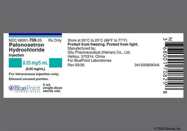colorless - Palonosetron Hydrochloride 0.25mg/5mL Solution for Injection