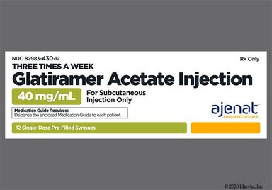 yellow - Glatiramer Acetate Pre-Filled Syringe 40mg/mL Solution for Injection (Three Times A Week)