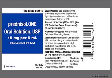 red-pink - Prednisolone 15mg/5mL Solution