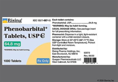 White Round T 32 - Phenobarbital 64.8mg Tablet