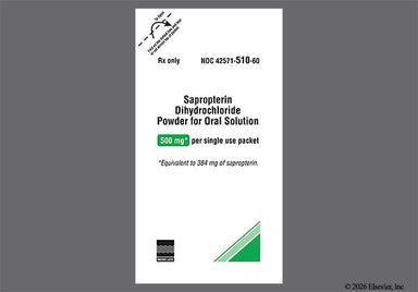 White Not applicable - Sapropterin Dihydrochloride 500mg Powder for Solution