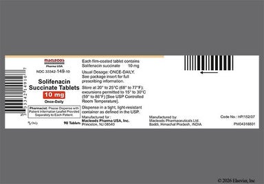 Pink, White Round L 27 - Solifenacin Succinate 10mg Tablet (Once Daily)