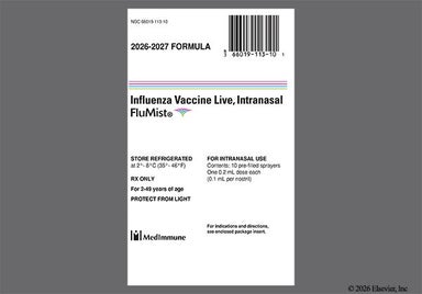 yellow - FluMist 2026-2027 Formula Nasal Spray