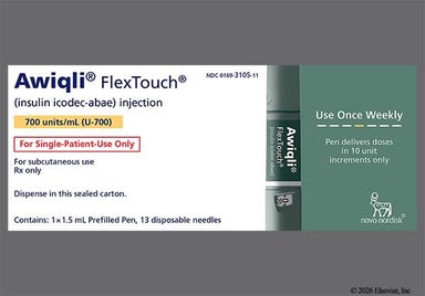 Colorless Not applicable - Awiqli FlexTouch Prefilled Pen 700unit/mL Solution for Injection