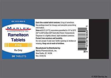 Yellow-orange Round 196 - Ramelteon 8mg Tablet