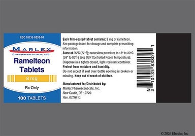 Yellow-orange Round 196 - Ramelteon 8mg Tablet