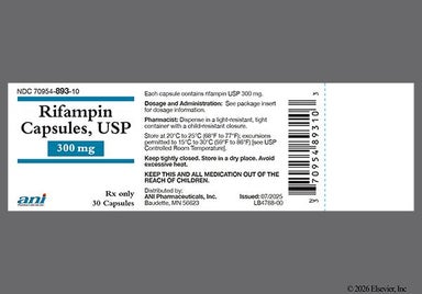 Red Capsule 300 mg N 893 - Rifampin 300mg Capsule