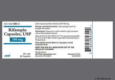 Red Capsule 300 mg N 893 - Rifampin 300mg Capsule