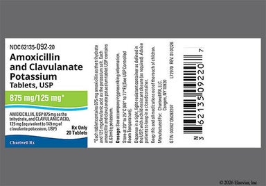 White Oblong 22 75 - Amoxicillin/Clavulanate Potassium 875mg-125mg Tablet