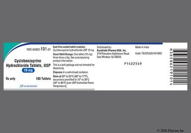 Yellow D-shaped D 32 - Cyclobenzaprine Hydrochloride 10mg Tablet