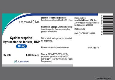 Yellow D-shaped D 32 - Cyclobenzaprine Hydrochloride 10mg Tablet